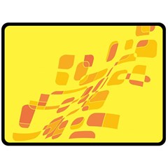 Yellow Abstraction Double Sided Fleece Blanket (large) 