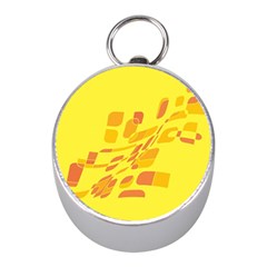 Yellow Abstraction Mini Silver Compasses