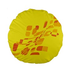 Yellow Abstraction Standard 15  Premium Flano Round Cushions