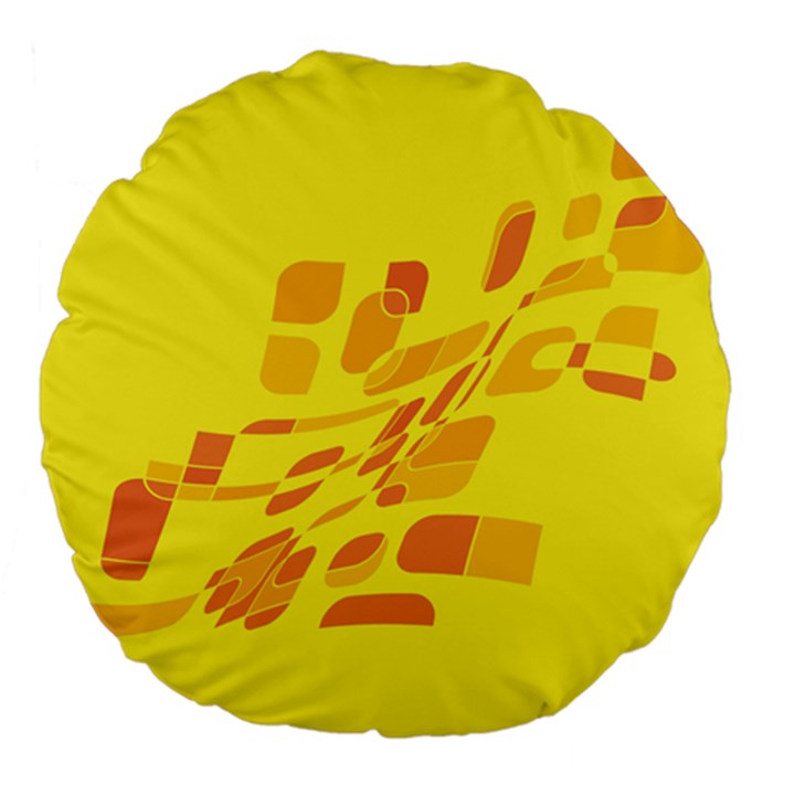 Yellow abstraction Large 18  Premium Flano Round Cushions