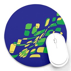 Blue Abstraction Round Mousepads by Valentinaart