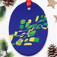 Blue Abstraction Ornament (oval) 