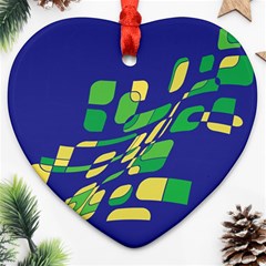 Blue Abstraction Ornament (heart) 