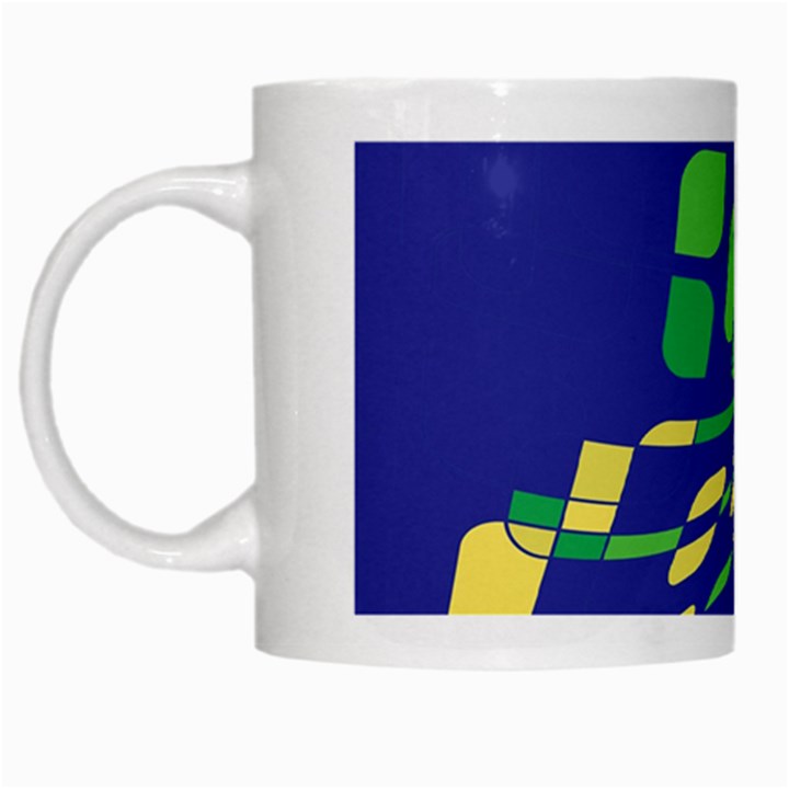 Blue abstraction White Mugs