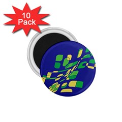 Blue Abstraction 1 75  Magnets (10 Pack) 