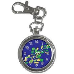 Blue Abstraction Key Chain Watches by Valentinaart