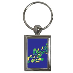 Blue Abstraction Key Chains (rectangle) 