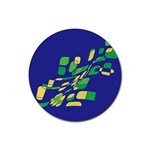 Blue abstraction Rubber Coaster (Round)  Front