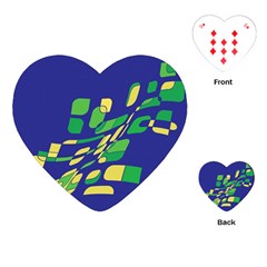 Blue Abstraction Playing Cards (heart)  by Valentinaart