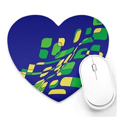 Blue Abstraction Heart Mousepads