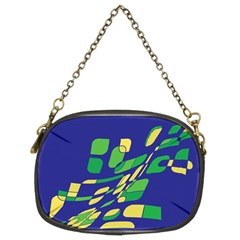 Blue Abstraction Chain Purses (two Sides) 