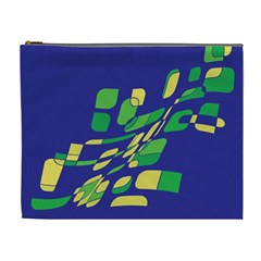 Blue Abstraction Cosmetic Bag (xl) by Valentinaart