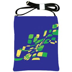 Blue Abstraction Shoulder Sling Bags