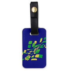 Blue Abstraction Luggage Tags (one Side)  by Valentinaart