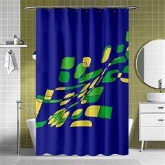 Blue Abstraction Shower Curtain 48  X 72  (small)  by Valentinaart