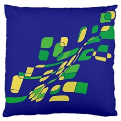 Blue Abstraction Large Cushion Case (one Side)