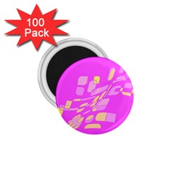 Pink Abstraction 1 75  Magnets (100 Pack) 