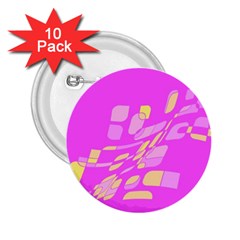 Pink Abstraction 2 25  Buttons (10 Pack) 