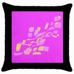 Pink Abstraction Throw Pillow Case (black)