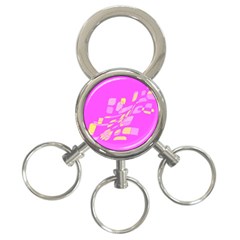 Pink Abstraction 3-ring Key Chains