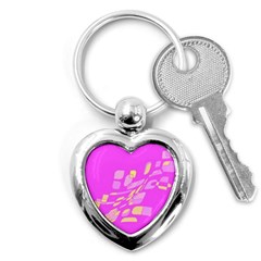 Pink Abstraction Key Chains (heart)  by Valentinaart