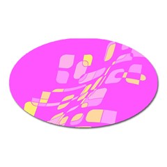 Pink Abstraction Oval Magnet