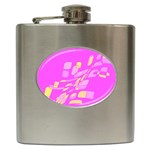 Pink abstraction Hip Flask (6 oz) Front