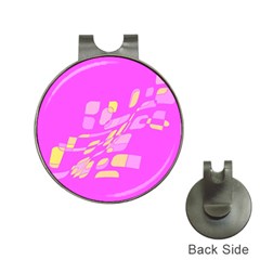 Pink Abstraction Hat Clips With Golf Markers