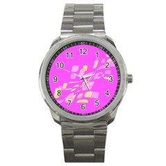 Pink Abstraction Sport Metal Watch