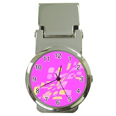 Pink Abstraction Money Clip Watches