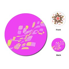 Pink Abstraction Playing Cards (round) 