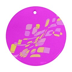 Pink Abstraction Round Ornament (two Sides) 