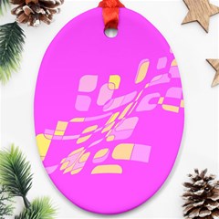 Pink Abstraction Oval Ornament (two Sides)