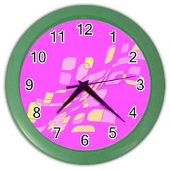 Pink Abstraction Color Wall Clocks