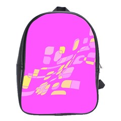 Pink Abstraction School Bags(large)  by Valentinaart