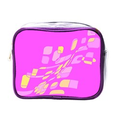 Pink Abstraction Mini Toiletries Bags by Valentinaart