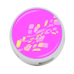 Pink Abstraction 4-port Usb Hub (two Sides) 