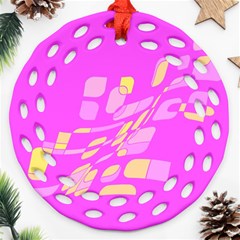 Pink Abstraction Ornament (round Filigree) 