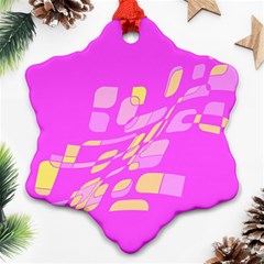 Pink Abstraction Snowflake Ornament (2-side)