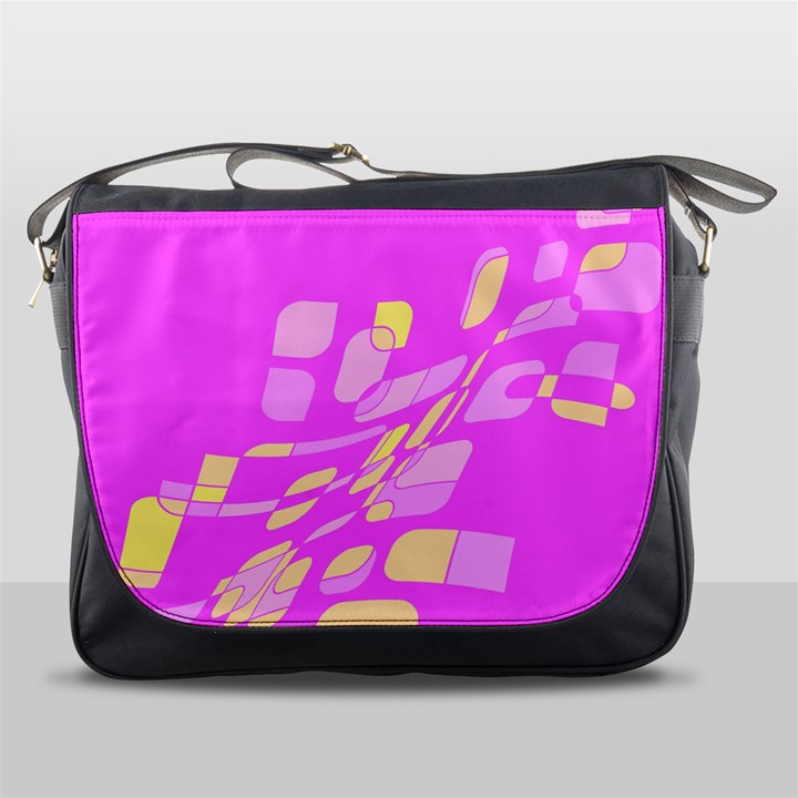 Pink abstraction Messenger Bags