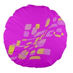 Pink Abstraction Large 18  Premium Round Cushions by Valentinaart