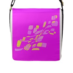 Pink Abstraction Flap Messenger Bag (l) 