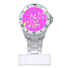 Pink Abstraction Plastic Nurses Watch