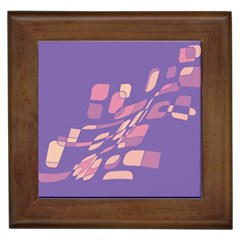 Purple Abstraction Framed Tiles