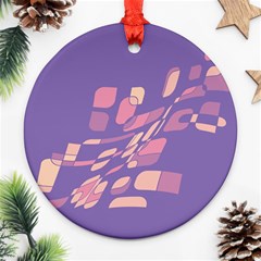 Purple Abstraction Ornament (round)  by Valentinaart