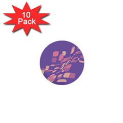 Purple Abstraction 1  Mini Buttons (10 Pack)  by Valentinaart