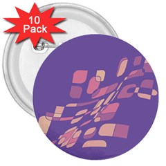 Purple Abstraction 3  Buttons (10 Pack)  by Valentinaart