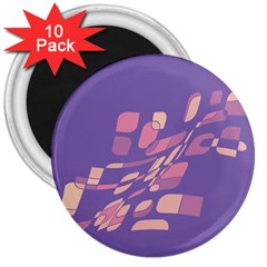 Purple Abstraction 3  Magnets (10 Pack)  by Valentinaart