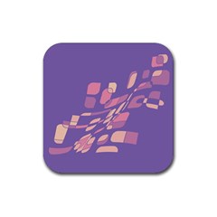 Purple Abstraction Rubber Coaster (square) 