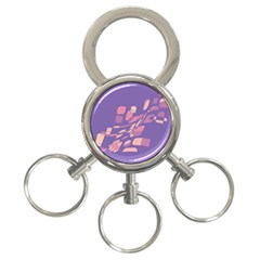 Purple Abstraction 3-ring Key Chains